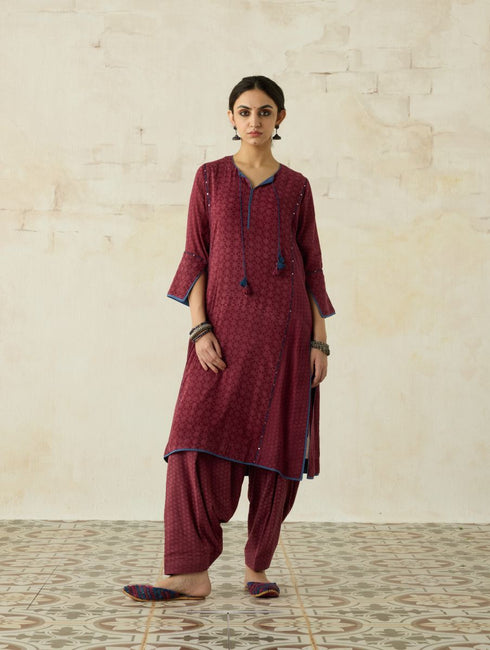 Nitya vintage pink phiran kurta