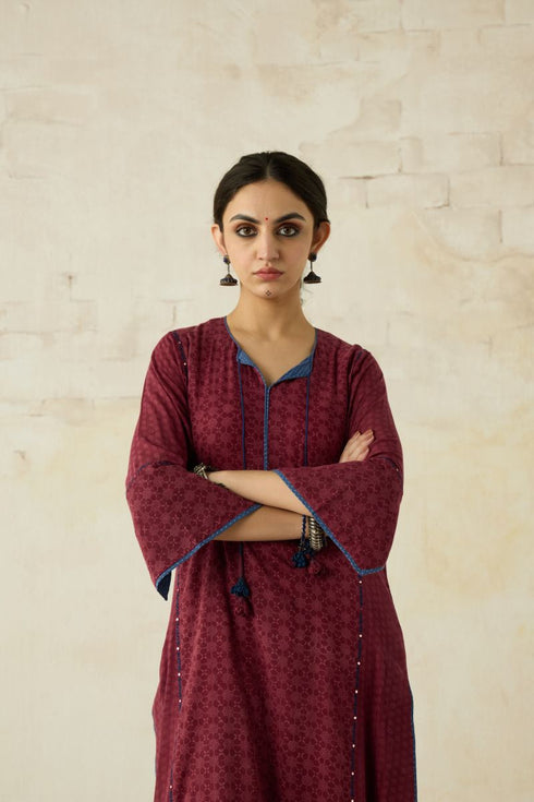 Nitya vintage pink phiran kurta