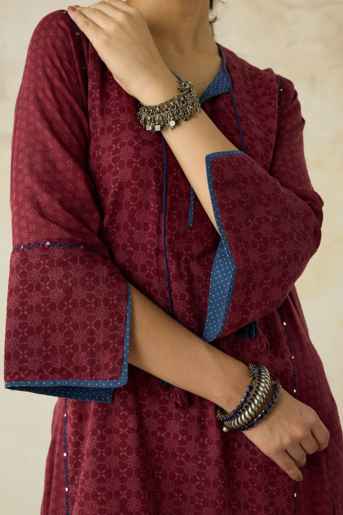 Nitya vintage pink phiran kurta