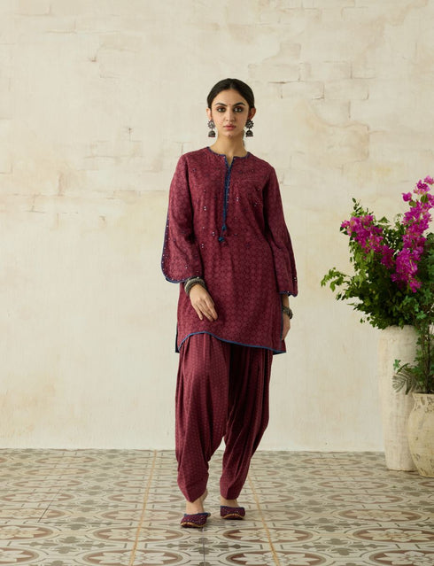 Nitya vintage pink short kurta