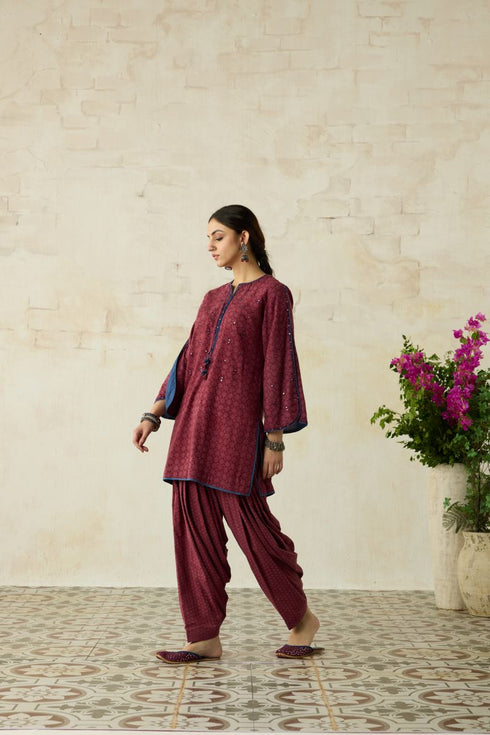 Nitya vintage pink short kurta