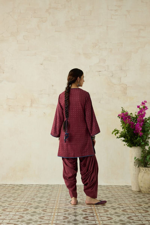Nitya vintage pink short kurta