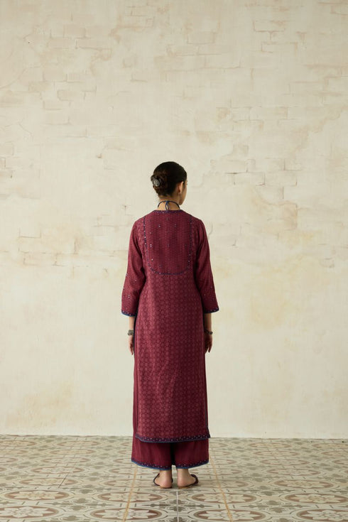 Nitya vintage pink yoke kurta