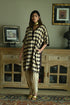 Noor brown brocade shahi kaftan with chai beige nandini dhoti