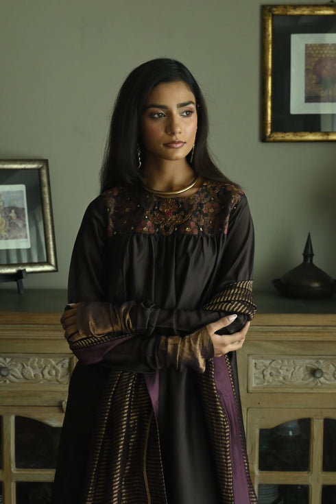 Noor brown empireline kurta with pants