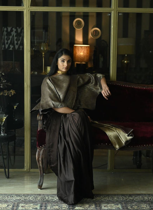 Noor brown ready-to-wear sari