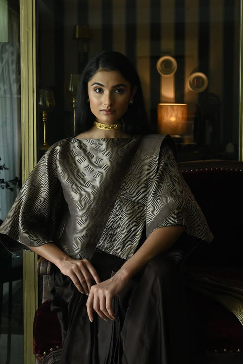 Noor brown ready-to-wear sari