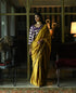 Noor ochre haldi patta sari