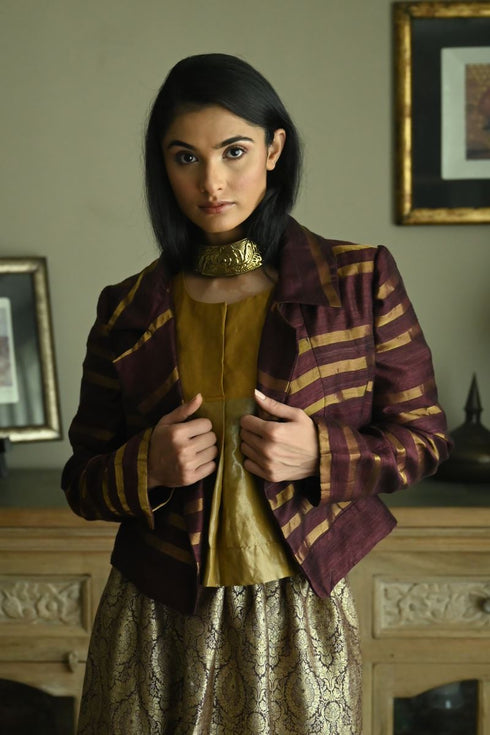 Noor plum bomber jacket