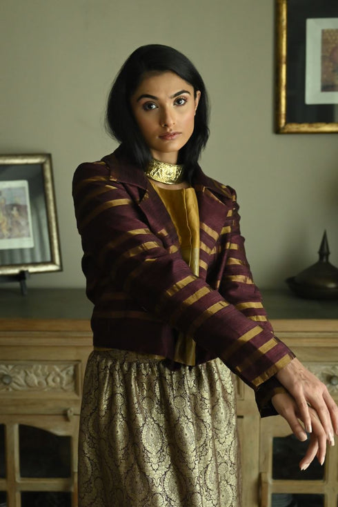 Noor plum bomber jacket