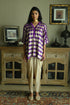Noor purple brocade shahi kaftan with chai beige nandini dhoti
