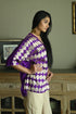 Noor purple brocade shahi kaftan with chai beige nandini dhoti