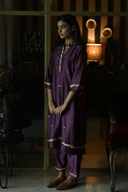 Noor purple chitkan kurta with salwar