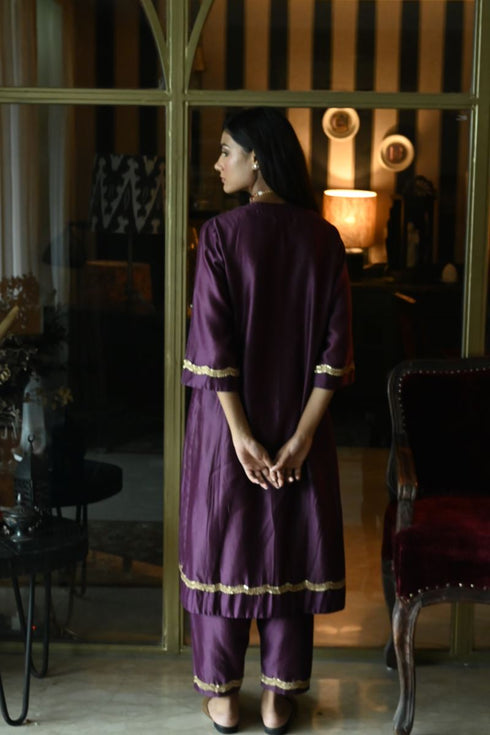Noor purple chitkan kurta with salwar