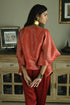 Noor red batwing top with pants