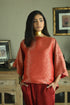Noor red batwing top with pants