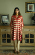 Noor red brocade shahi kaftan with chai beige nandini dhoti
