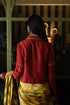 Noor red sashiko blouse