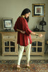 Noor red seher kaftan with ivory tannu dhoti pants