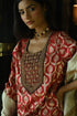 Noor red shruti kurta with brown cowl skirt