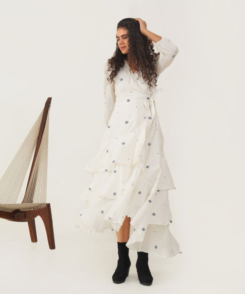 Oasis ivory olive dress