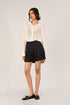 Odorata black pleated shorts