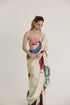Off-white lila silk sari