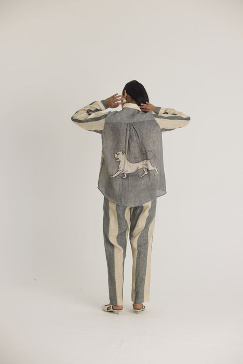 Off- white paws linen co-ord set