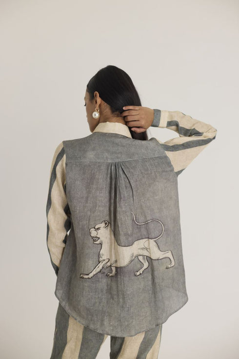 Off- white paws linen co-ord set