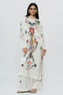 Off white astral print long Kurta with trouser