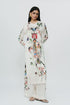 Off white astral print long Kurta with trouser