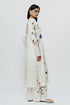 Off white astral print long Kurta with trouser