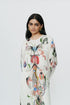 Off white astral print long Kurta with trouser