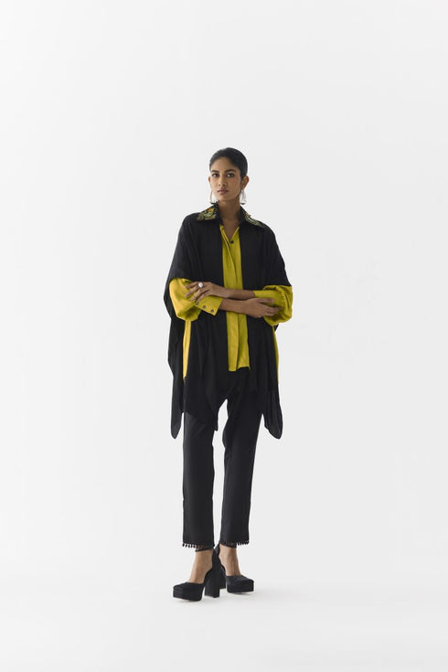 Olive calla layered two tone shirt