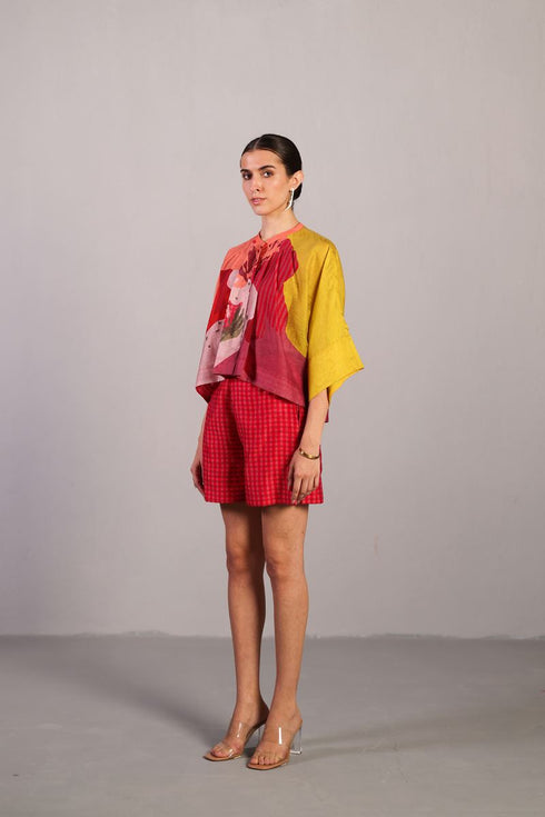 Onym bough orange-red shorts co-ord set