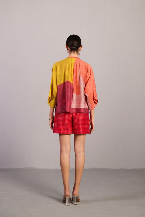 Onym bough orange-red shorts co-ord set