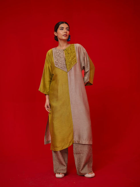 Opal leaf green and grey tunic