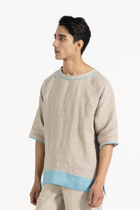 Ora beige and blue t-shirt