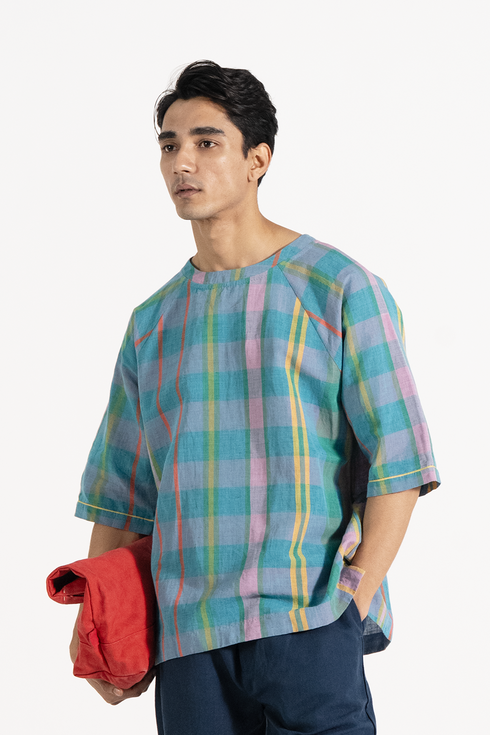 Ora multicolor checks t-shirt