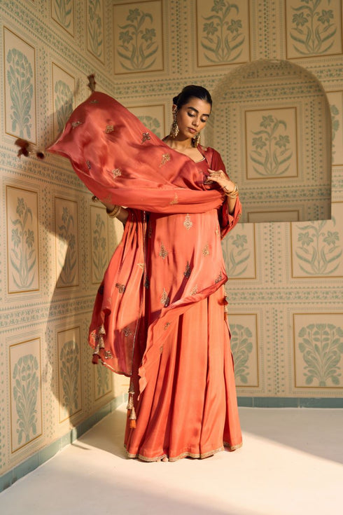 Orange chavi dupatta