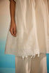 Orihime ivory box pleat applique dress