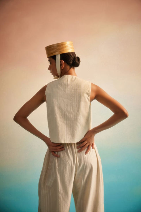 Orimi ivory reversible vest