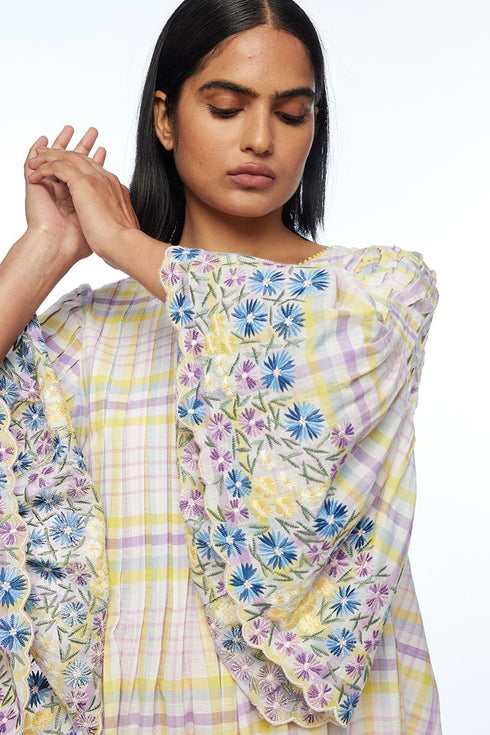 Oxyodon ivory check dress