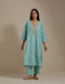 Padma aqua embroidered tunic with trousers-1