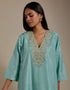 Padma aqua embroidered tunic with trousers-1