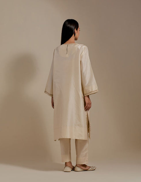 Padma champagne embroidered tunic with trousers-1
