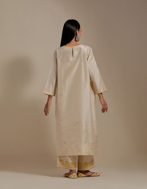 Padma champagne embroidered tunic with trousers-2