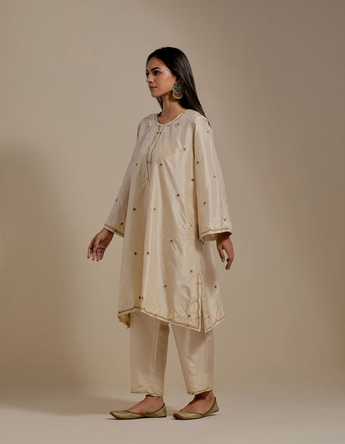 Padma champagne embroidered tunic with trousers-3