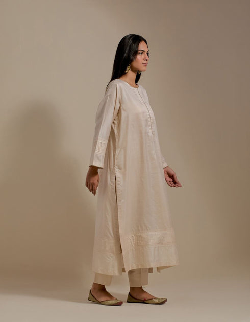 Padma champagne embroidered tunic with trousers-4