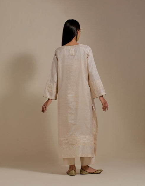 Padma champagne embroidered tunic with trousers-4